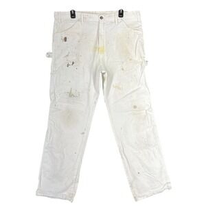 Dickies Work Pants Men 38x32 Utility Carpenter Pocket Straight Paint Splatter